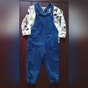 H&M 2-piece T-shirt and Overalls Set, Size 2